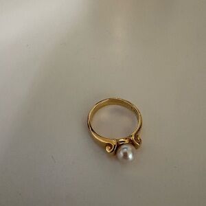 James Avery Gold Ring with Pearl